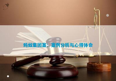 蚂蚁集团案：案例分析与心得体会